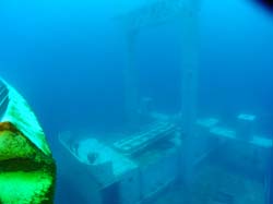 Crain control tower on the Vandenberg wreck dive in Key West