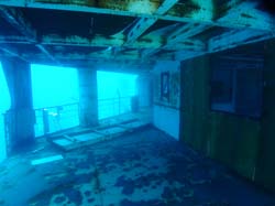 Under second level on the Vandenberg wreck in Key West